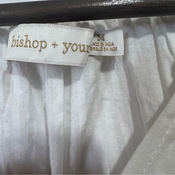 Bishop + Young Boho Belted Maxi Dress Womens Medium White Long Sleeve Lined NWT - Picture 7 of 10